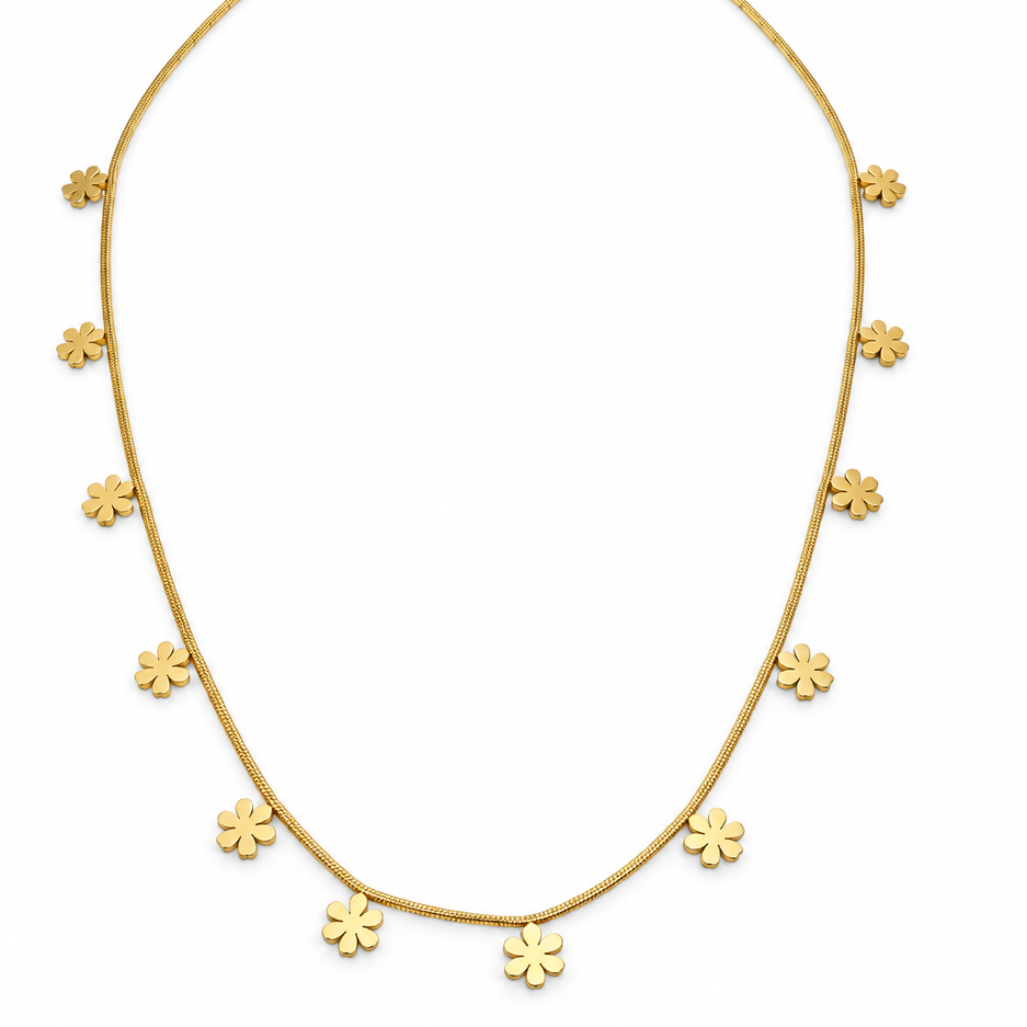 Flower charm necklace