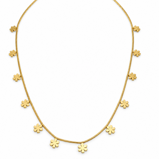 Flower charm necklace