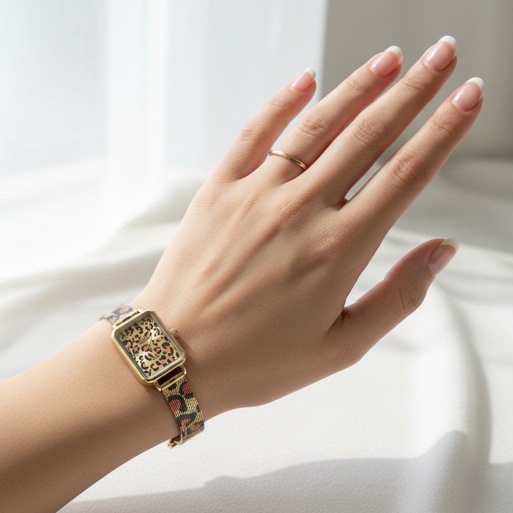 Animal print watch