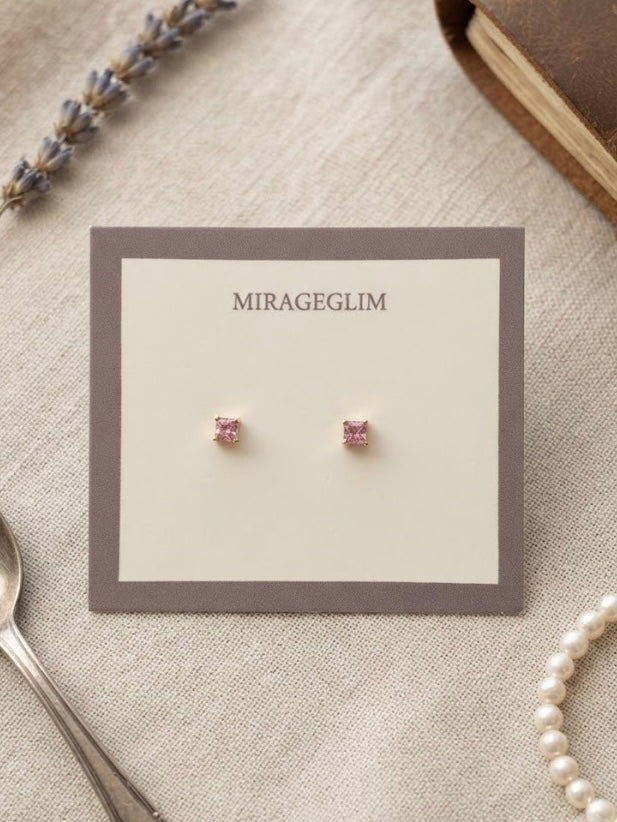 Square Crystal Stud Earrings