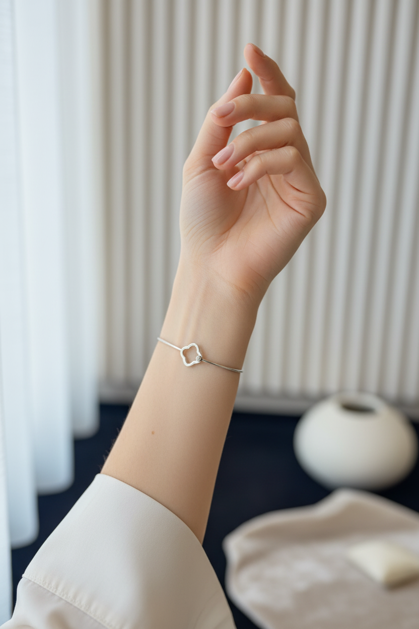 Celeste Silver Bangle