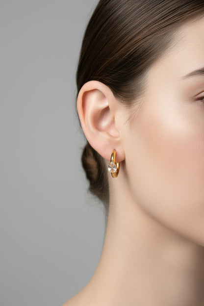 Raindrop green earring