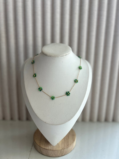Green Floral Necklace