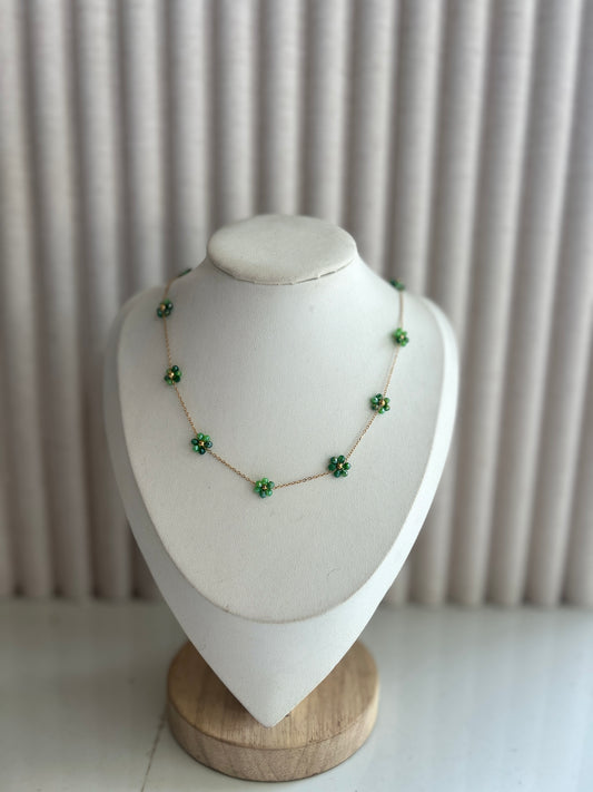Green Floral Necklace