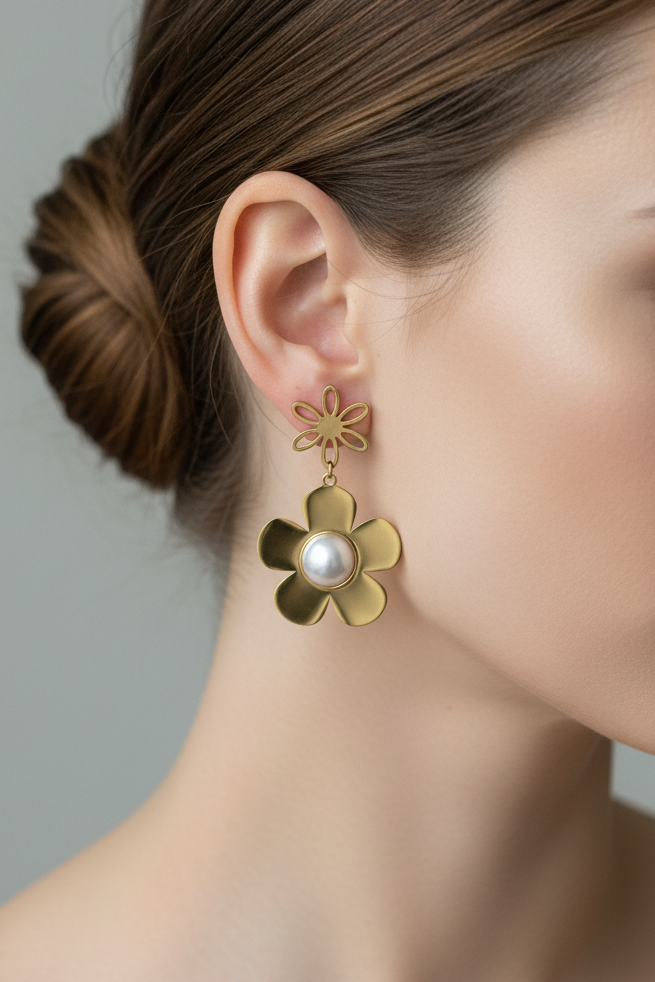 Daisy Pearl Earrings