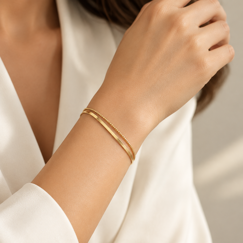 Double layer bracelet