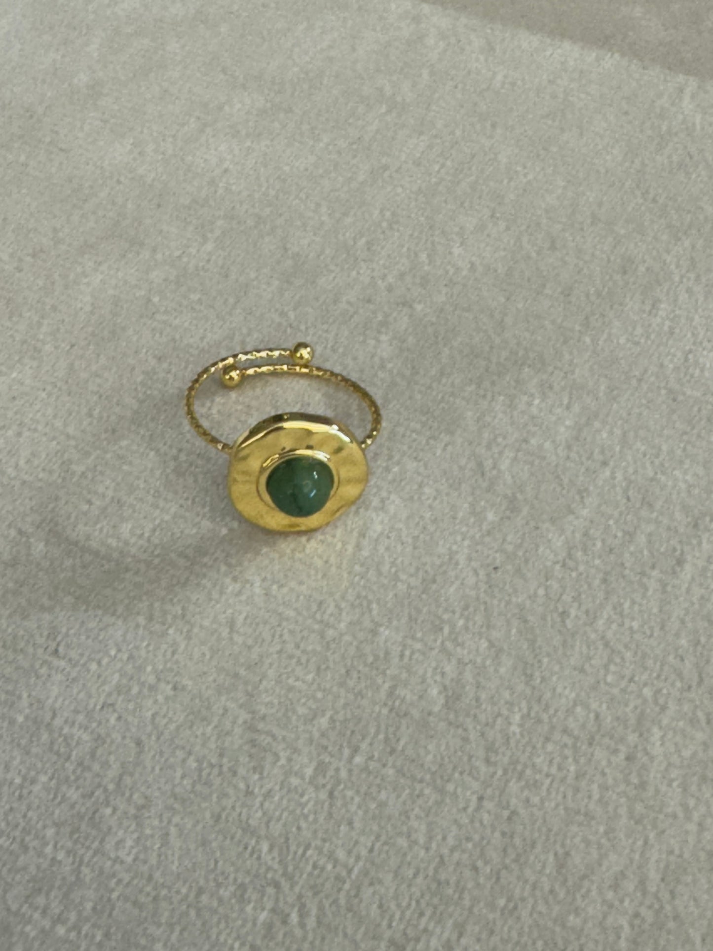 Adjustable Green Gold Ring