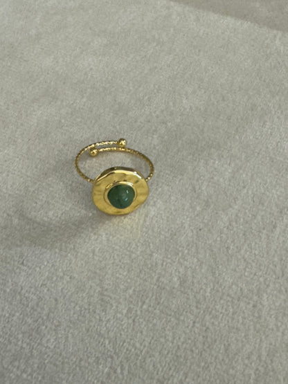 Adjustable Green Gold Ring