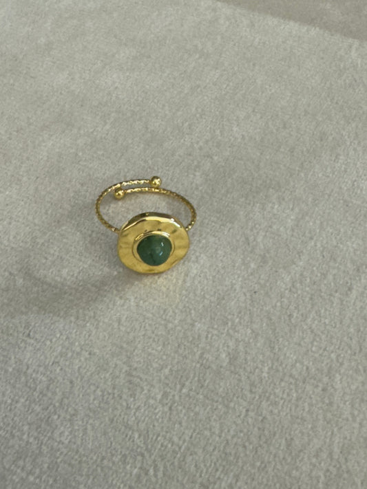 Adjustable Green Gold Ring