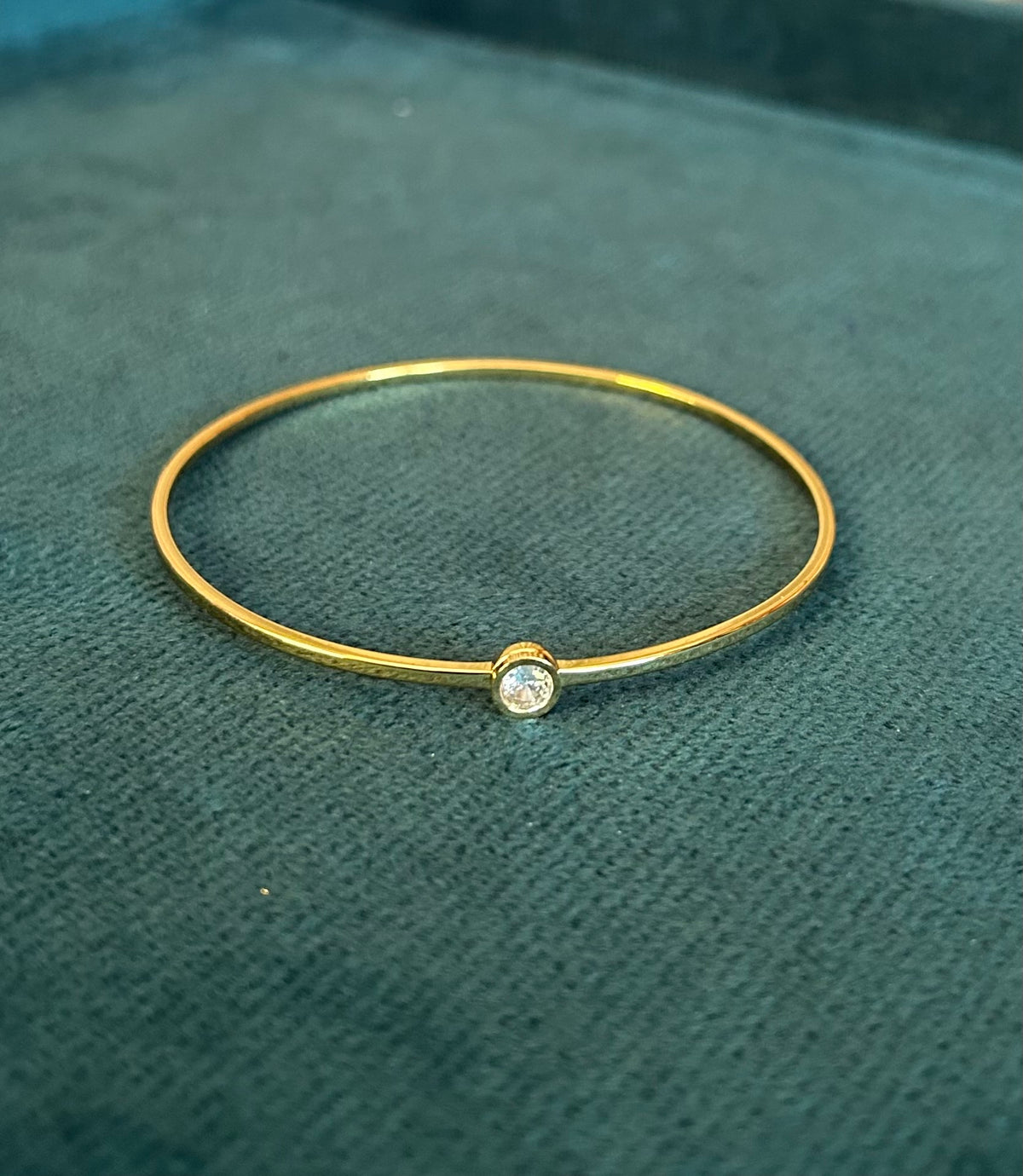 White Solitaire Bangle
