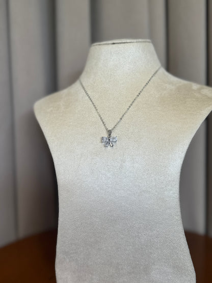 Bow Necklace - Silver