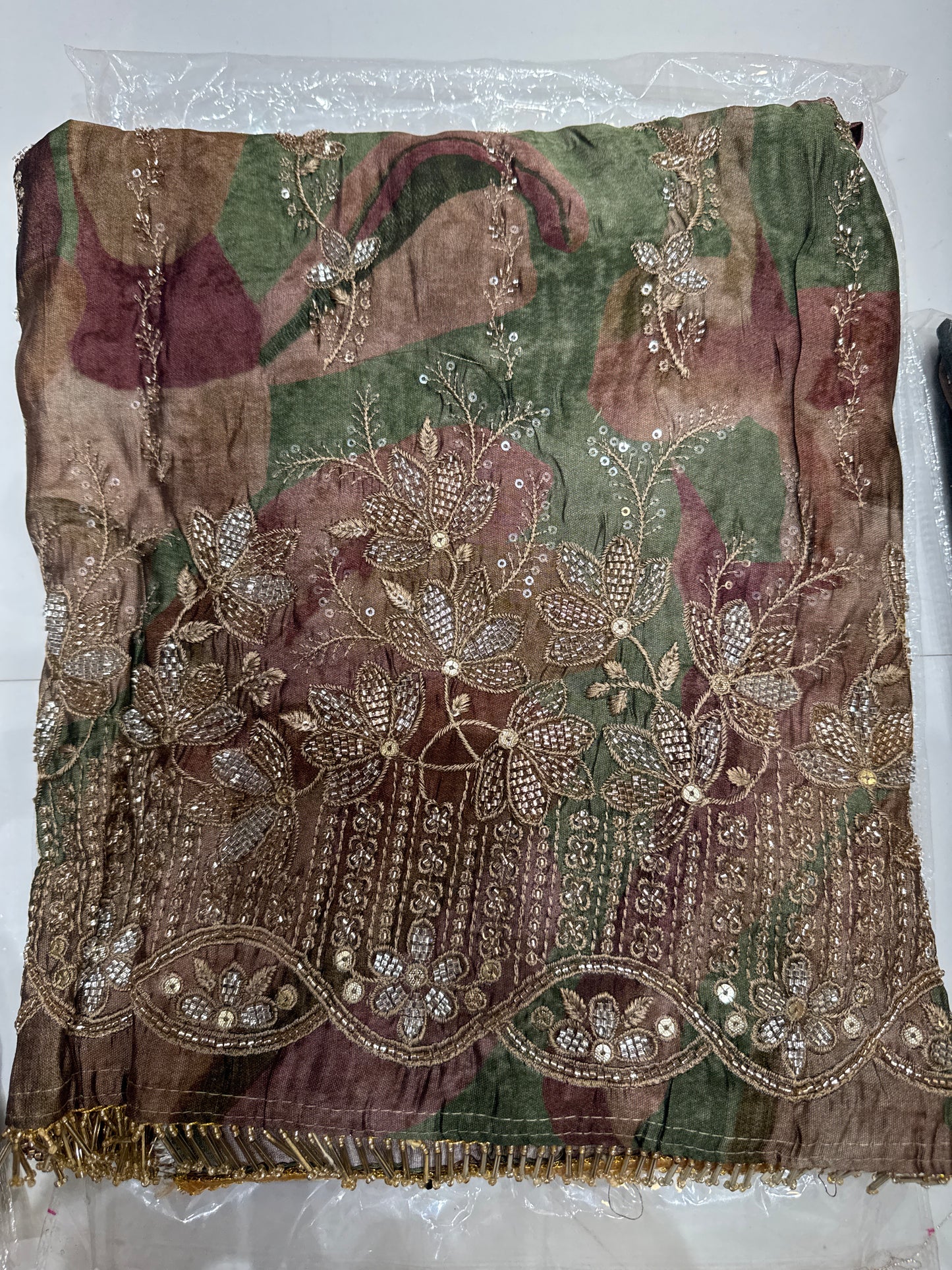 Handwork Muslin Churidar set