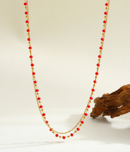Double layered gold necklaces