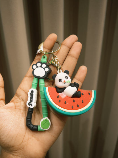 Panda Watermelon Keychain Set - 4 Piece