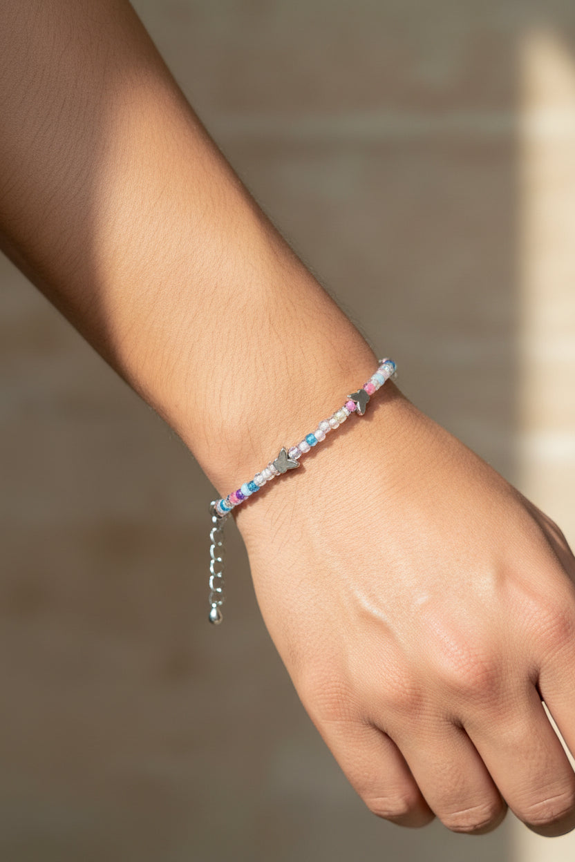 Pastel Floral Charm Bracelet