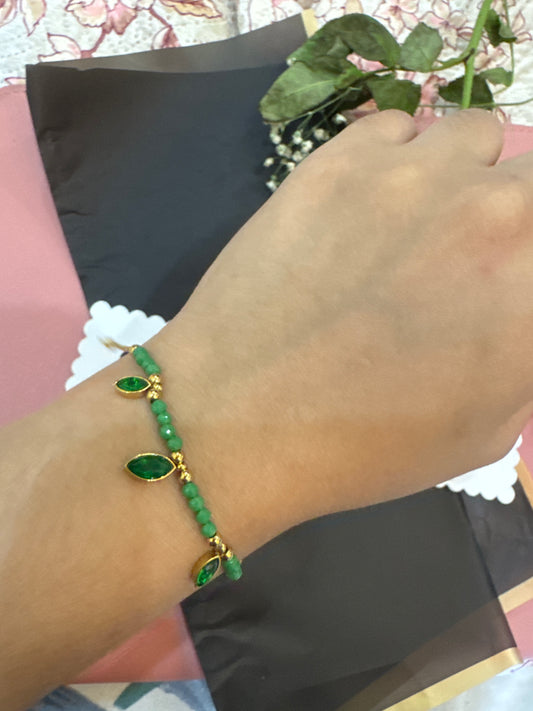 Green Leaf Bracelet Gold