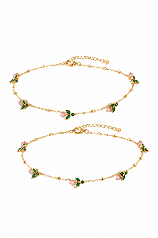 Tulip anklet pair