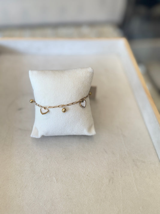 Heart charms bracelet