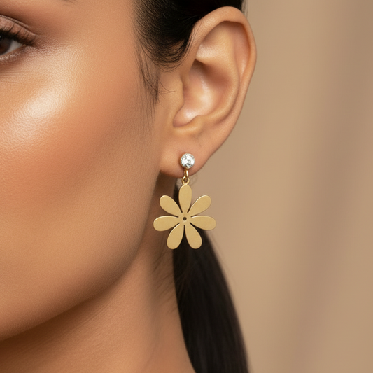 Gilded Bloom Drop Earring