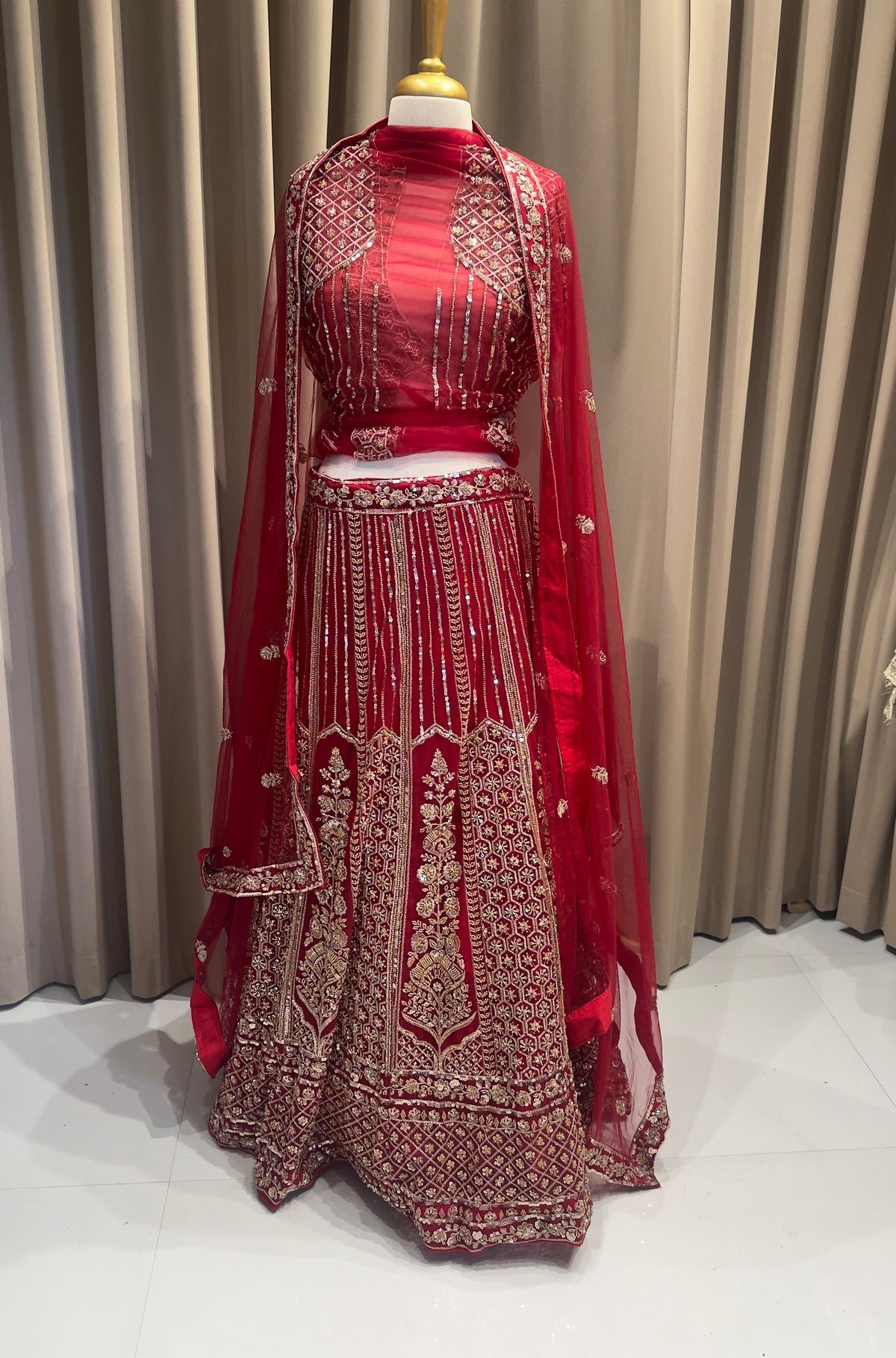 Red Net Gown