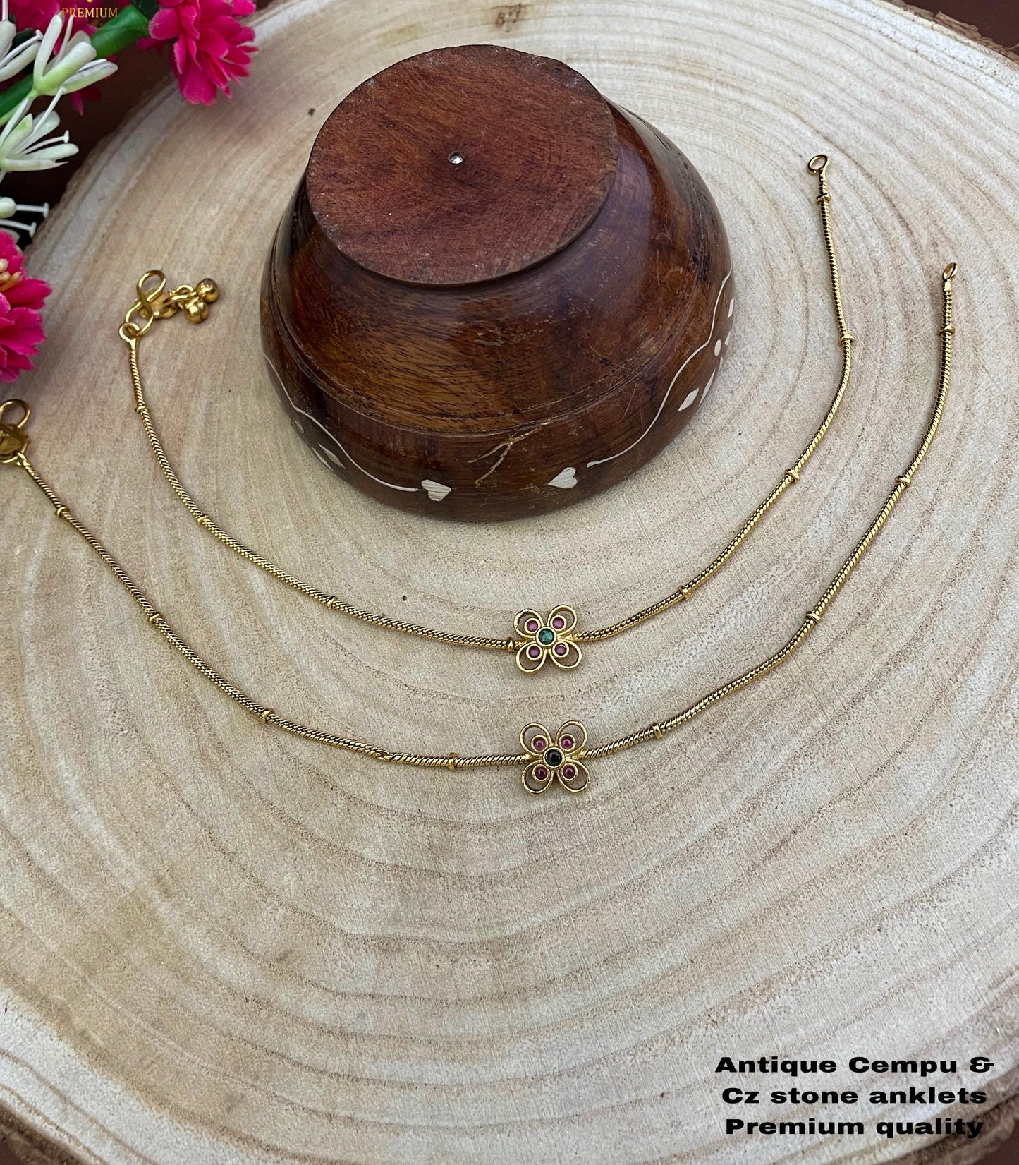 Flower anklet Pair