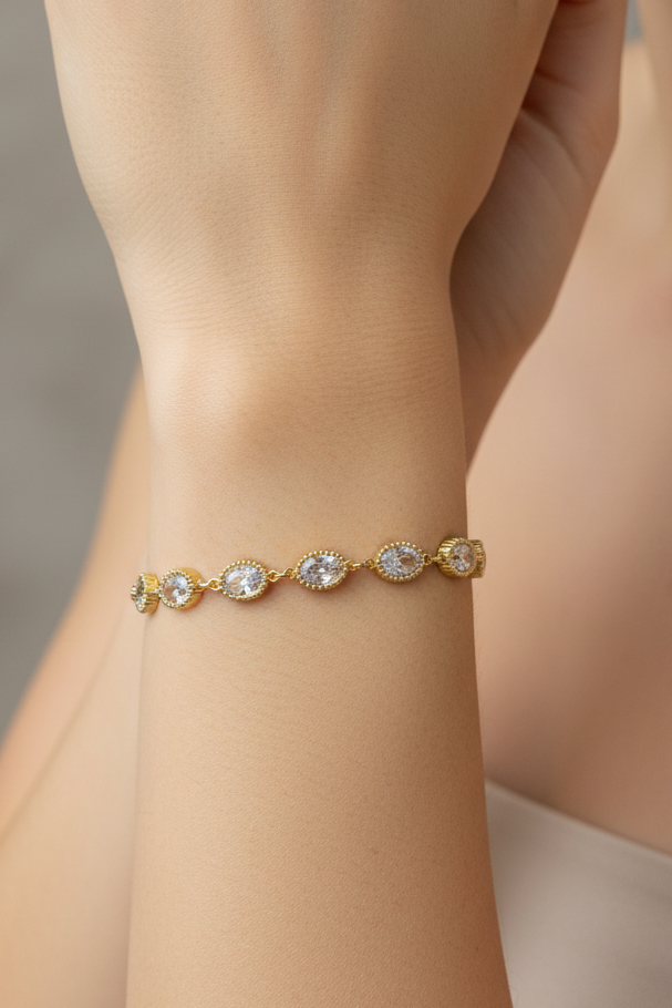 Crystal Oval Station Bracelet