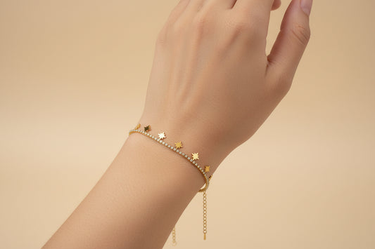 Star Tennis Bracelet – Gold