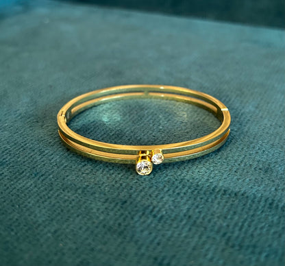 Baby sized twin stone bangle