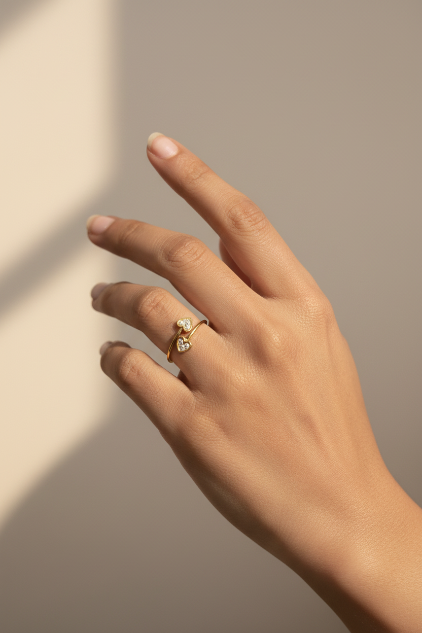 Double heart ring
