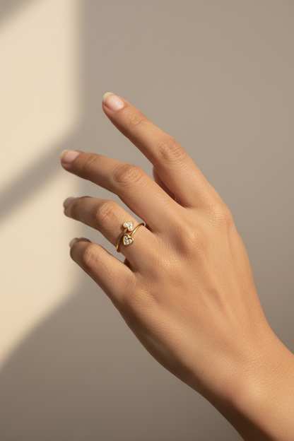 Double heart ring