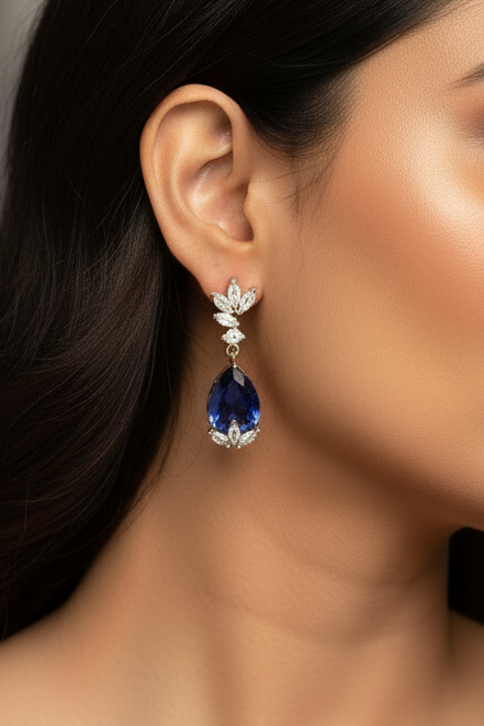 Pearl drop purple earring