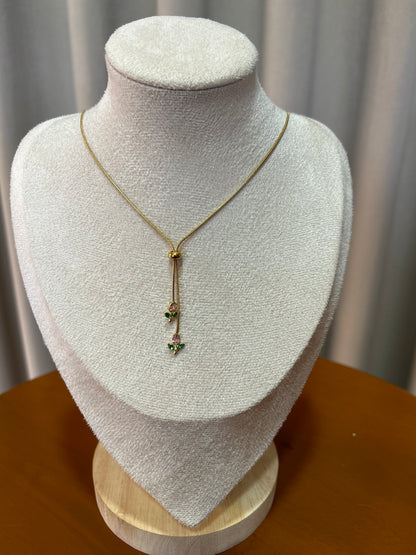 Adjustable pink tulip necklace