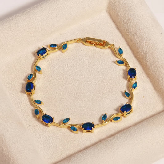 Baby size blue Tulip bracelet (gold)