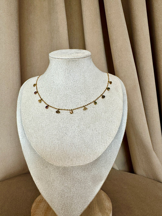 Multi coloured eye necklace