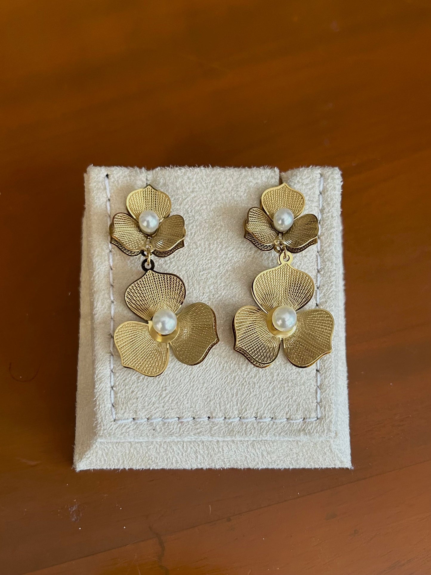 Orchid Pearl Drop Earrings