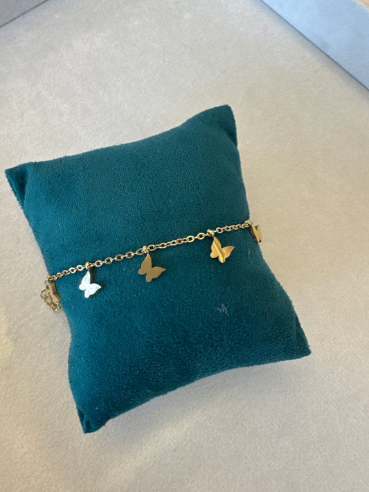 Gold Butterfly Charm Bracelet