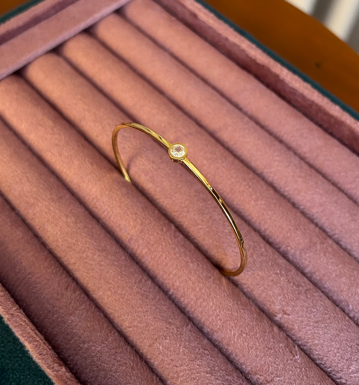 White Solitaire Bangle
