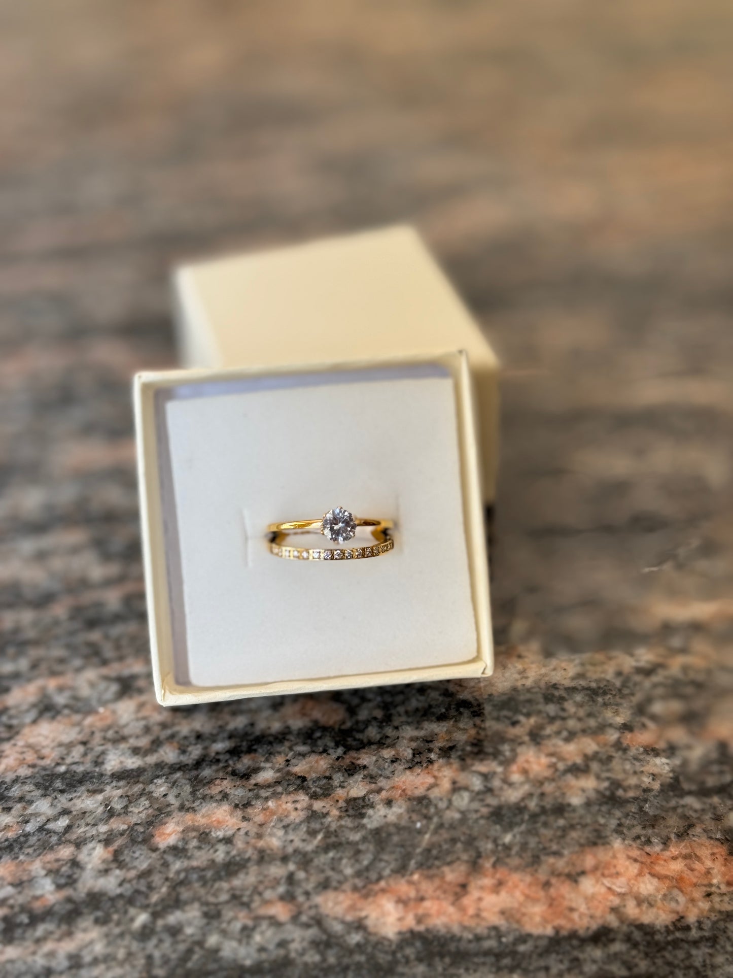 Solitaire Double Ring Size 6