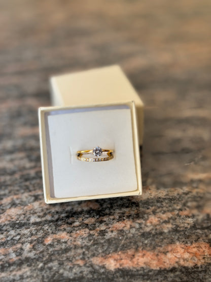 Solitaire Double Ring Size 6
