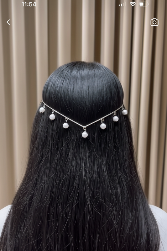 Silver and white Hair accessories