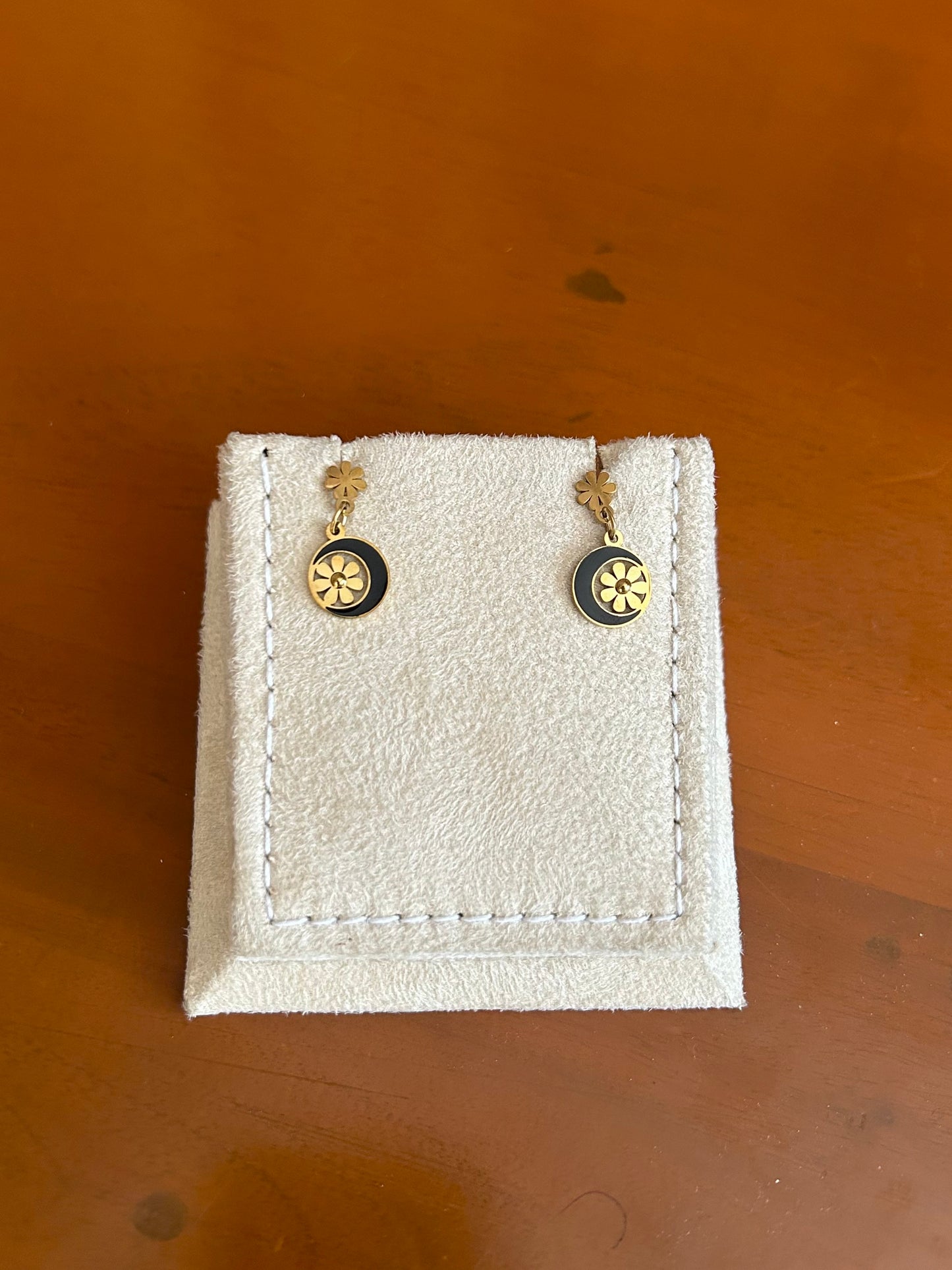 Celestial Bloom Black Earrings
