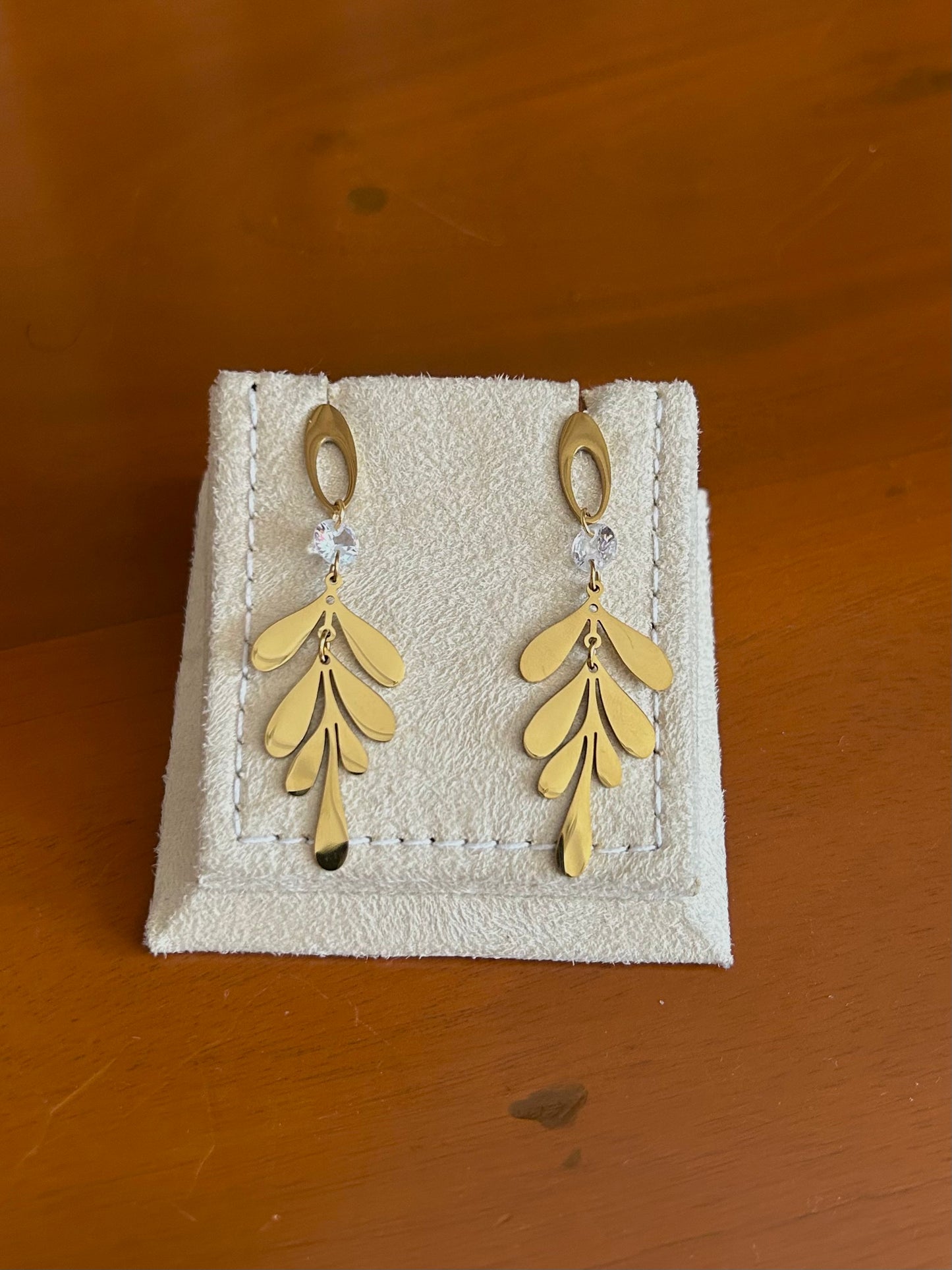 Gold Fern Leaf Earrings