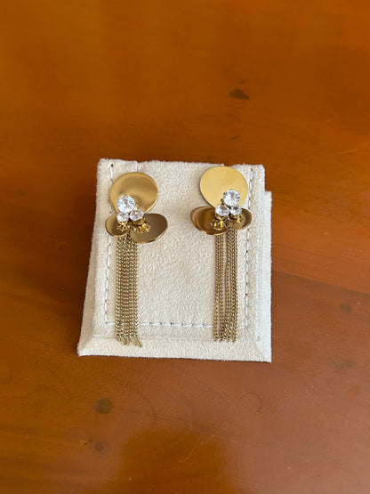 Golden Cascade Crystal Earrings