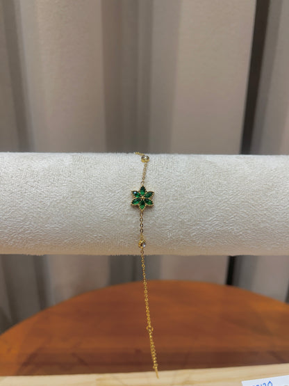 Emerald Bloom Bracelet Gold