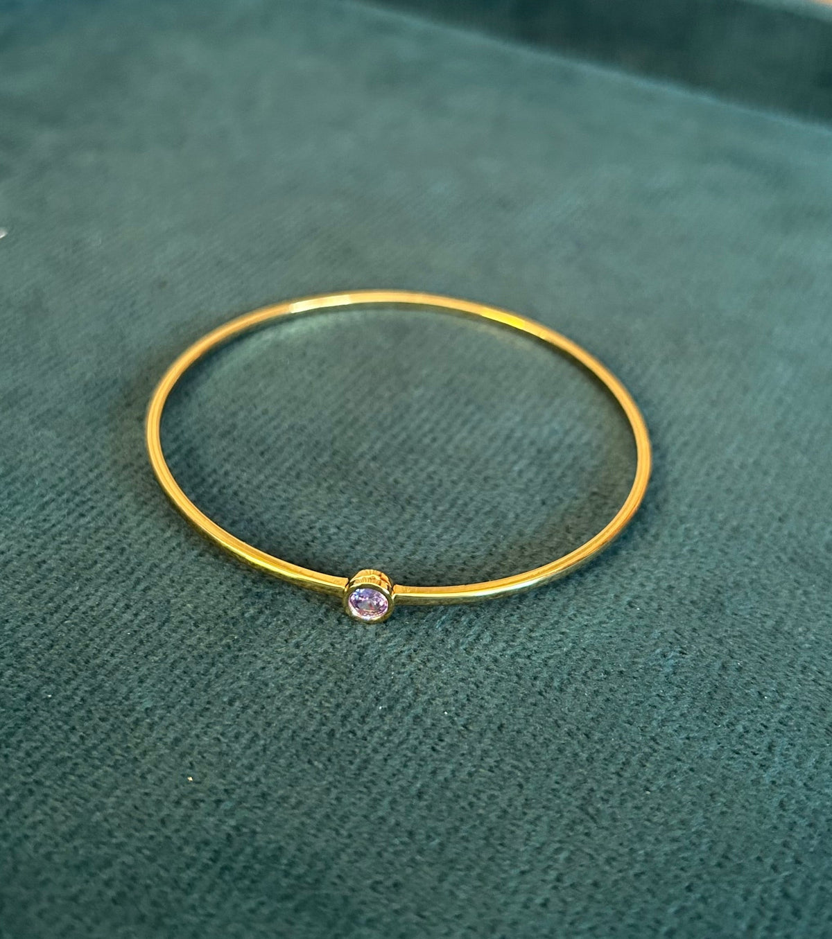 Lavender Solitaire Bangle