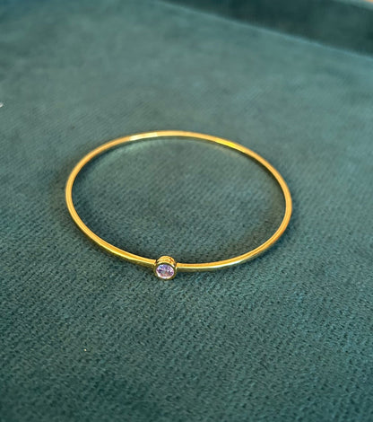 Lavender Solitaire Bangle