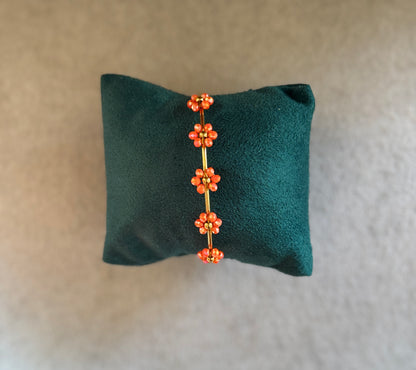 Adjustable Garden Whimsy Cuff Orange