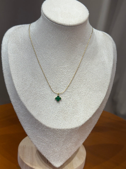 Green flower necklace