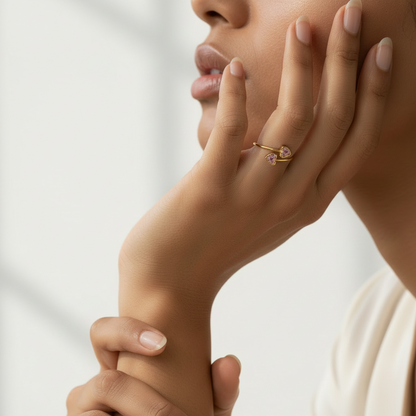 Double heart ring