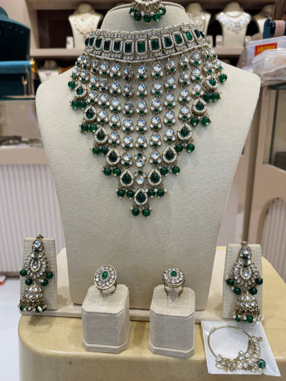 Rental Jewellery Emerald V Half Chokker Set